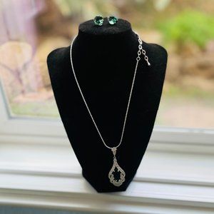 Earrings Large Genuine Peridot 925 N.B. Sterling tourmaline necklace & pendant